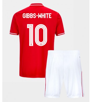 Nottingham Forest Morgan Gibbs-White #10 Hjemmebanetrøje Børn 2025-26 Kortærmet (+ Korte bukser)